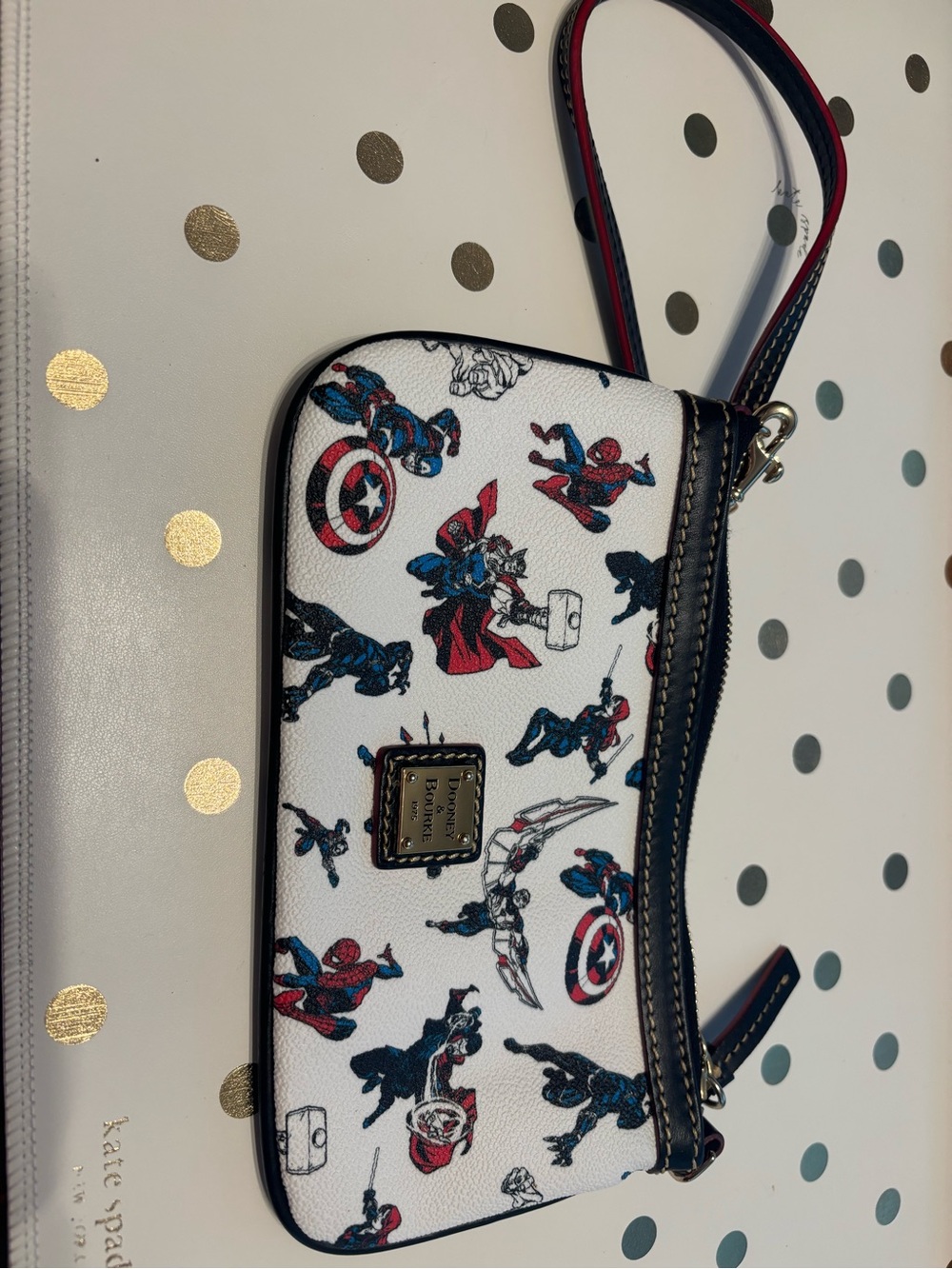Dooney & Bourke Marvel Avengers White Wristlet NWOT
